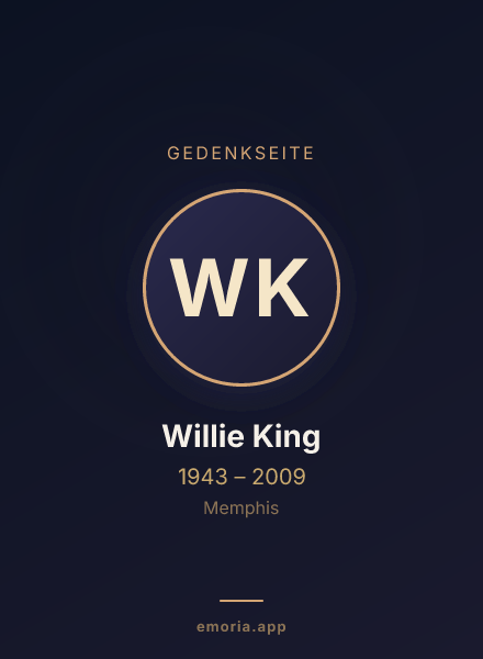 Gedenkportrait von Willie King