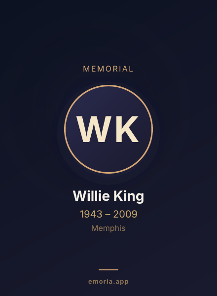 Memorial portrait of Willie King