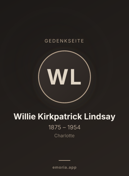 Gedenkportrait von Willie Kirkpatrick Lindsay