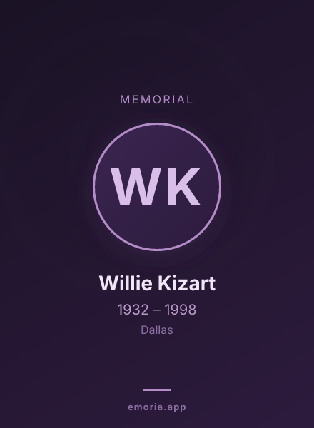 Memorial portrait of Willie Kizart