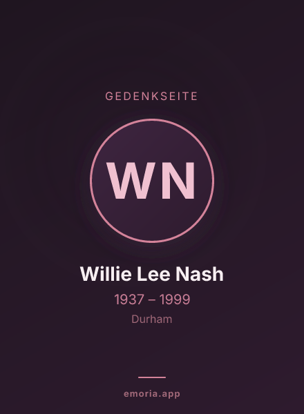 Gedenkportrait von Willie Lee Nash
