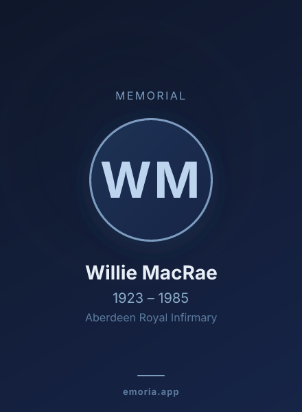 Memorial portrait of Willie MacRae
