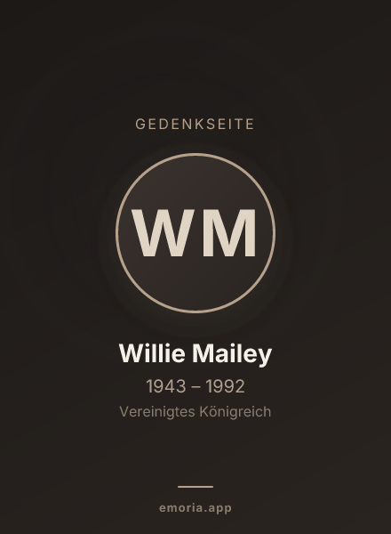 Gedenkportrait von Willie Mailey