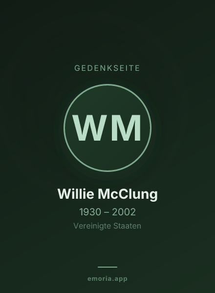 Gedenkportrait von Willie McClung