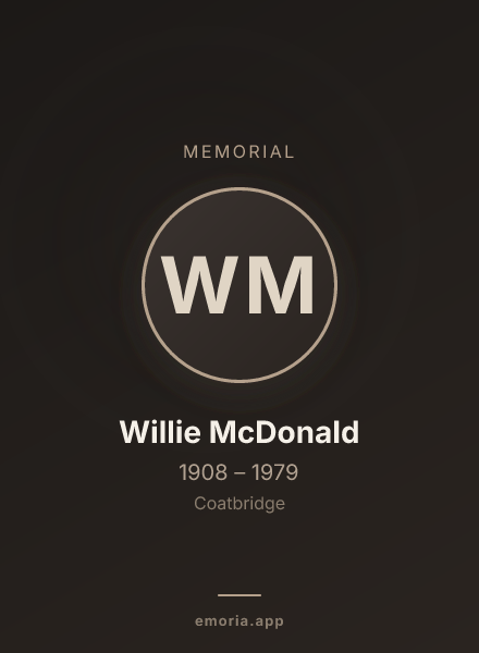 Memorial portrait of Willie McDonald