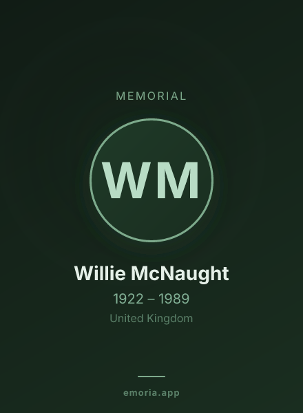 Memorial portrait of Willie McNaught