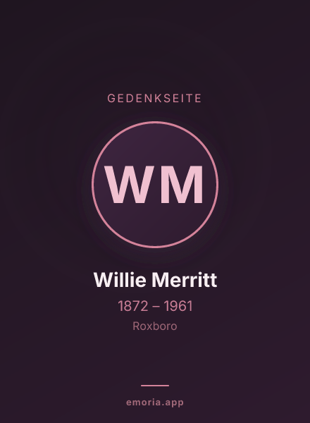 Gedenkportrait von Willie Merritt