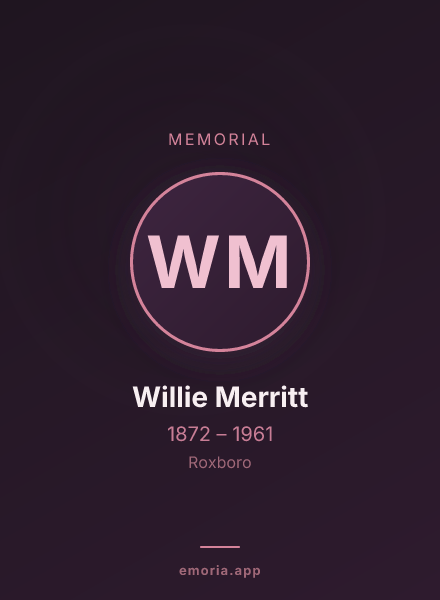 Memorial portrait of Willie Merritt