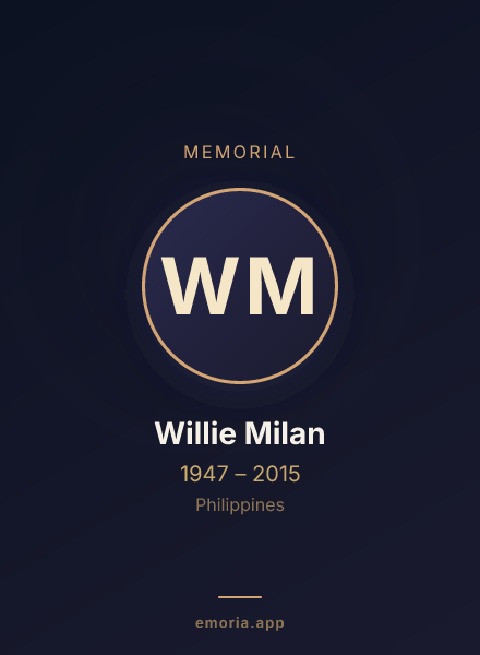 Memorial portrait of Willie Milan