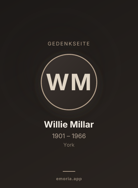 Gedenkportrait von Willie Millar