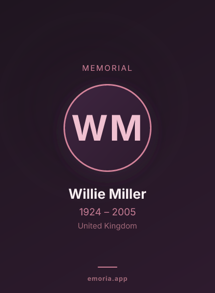 Memorial portrait of Willie Miller