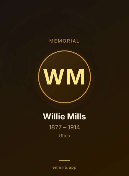 Memorial portrait of Willie Mills