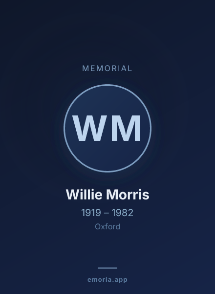 Memorial portrait of Willie Morris