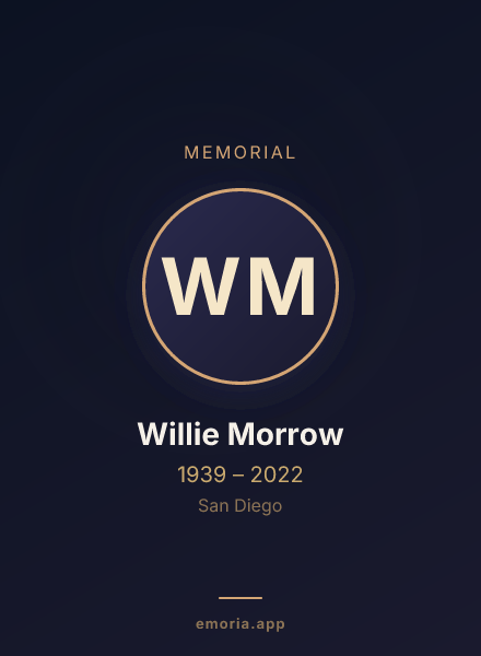 Memorial portrait of Willie Morrow