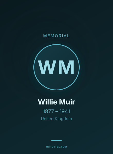 Memorial portrait of Willie Muir