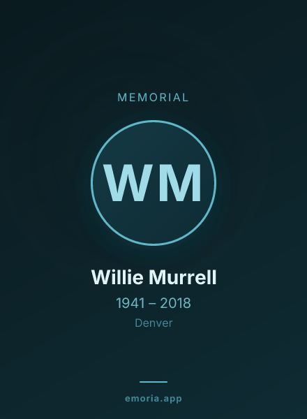 Memorial portrait of Willie Murrell