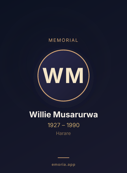 Memorial portrait of Willie Musarurwa