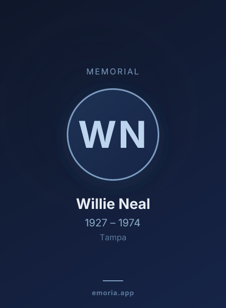 Memorial portrait of Willie Neal