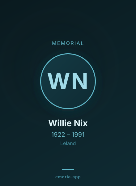 Memorial portrait of Willie Nix