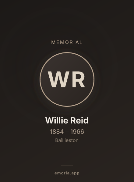 Memorial portrait of Willie Reid