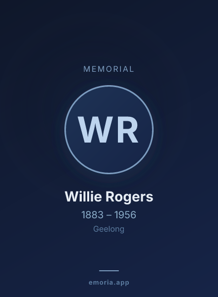 Memorial portrait of Willie Rogers