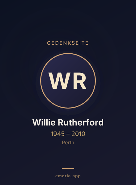 Gedenkportrait von Willie Rutherford