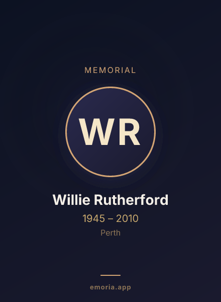 Memorial portrait of Willie Rutherford