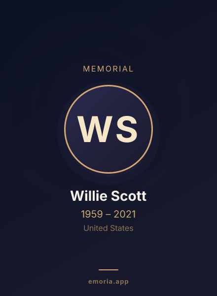 Memorial portrait of Willie Scott
