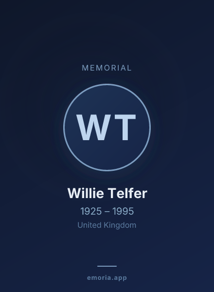 Memorial portrait of Willie Telfer
