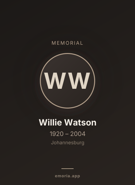 Memorial portrait of Willie Watson