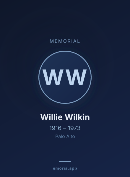 Memorial portrait of Willie Wilkin