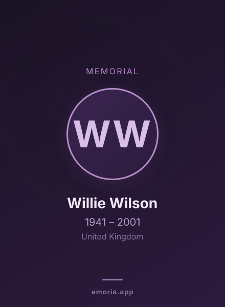 Memorial portrait of Willie Wilson