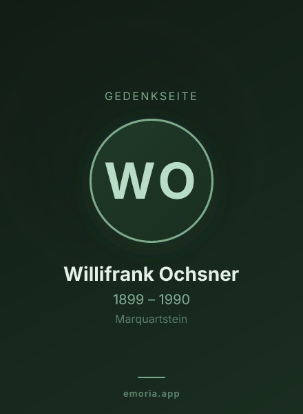 Gedenkportrait von Willifrank Ochsner