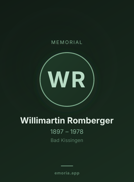 Memorial portrait of Willimartin Romberger