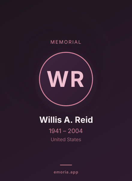 Memorial portrait of Willis A. Reid