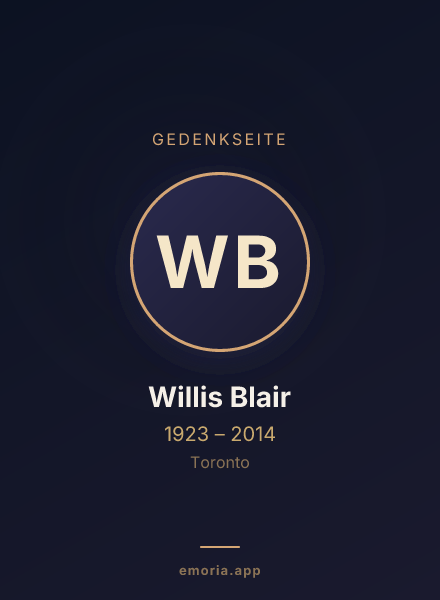 Gedenkportrait von Willis Blair