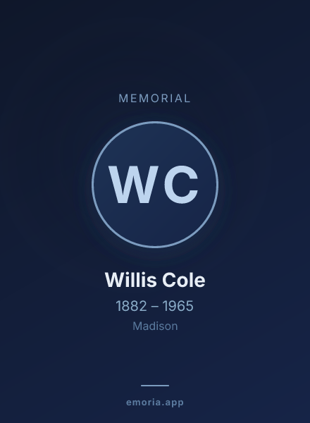 Memorial portrait of Willis Cole