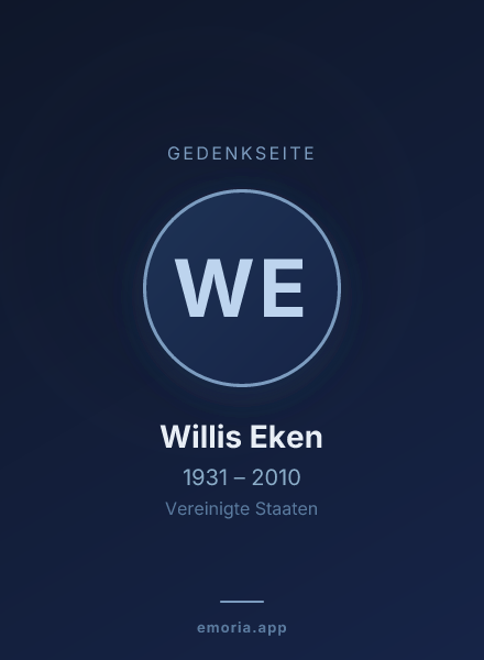 Gedenkportrait von Willis Eken