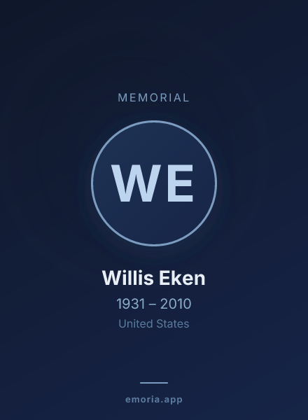 Memorial portrait of Willis Eken