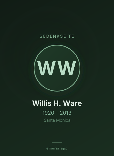 Gedenkportrait von Willis H. Ware