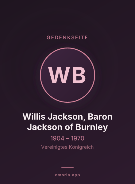 Gedenkportrait von Willis Jackson, Baron Jackson of Burnley