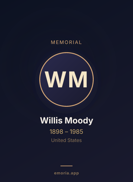 Memorial portrait of Willis Moody