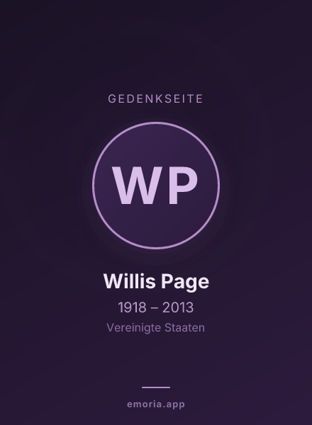 Gedenkportrait von Willis Page