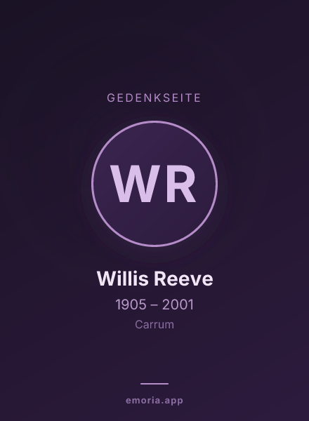 Gedenkportrait von Willis Reeve