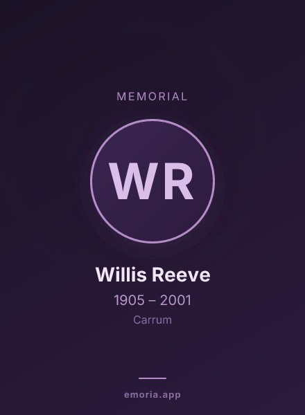 Memorial portrait of Willis Reeve