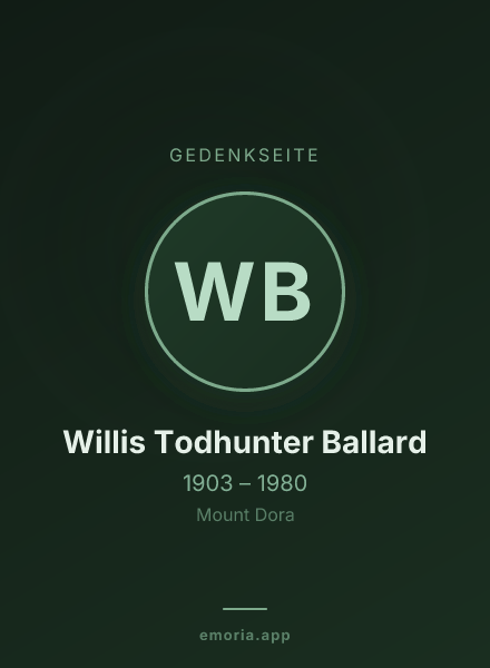 Gedenkportrait von Willis Todhunter Ballard