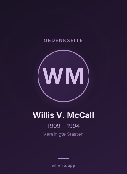 Gedenkportrait von Willis V. McCall