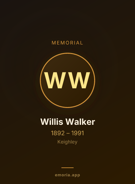 Memorial portrait of Willis Walker