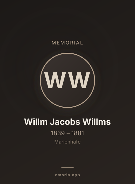 Memorial portrait of Willm Jacobs Willms