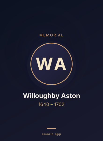 Memorial portrait of Willoughby Aston